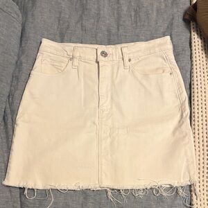 Hudson Jeans Viper Skirt- White Frayed Hem Denim